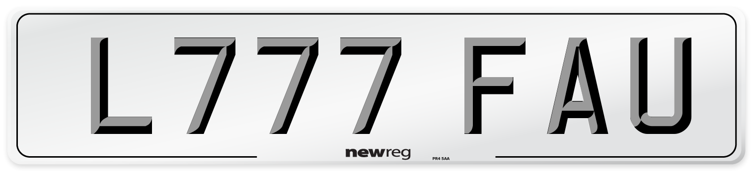 L777 FAU Number Plate from New Reg